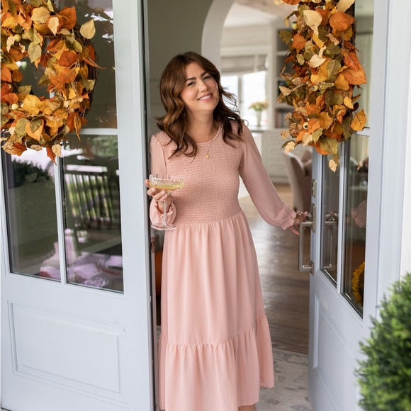 The Grace Midi Dress - Misty Rose - Jillian Harris size L - Picture 1 of 3